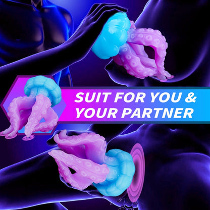 Octopus & Jellyfish Fantasy Silicone Dildo-Multi-Stimulation Tentacle Sex Toy