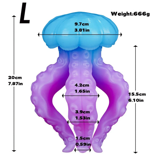Octopus & Jellyfish Fantasy Silicone Dildo-Multi-Stimulation Tentacle Sex Toy