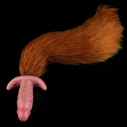 Archor Realistischer Analdildo mit Schwanz, Butt Plug – Fernbedienungsvibrator, Sexspielzeug für Frauen und Männer