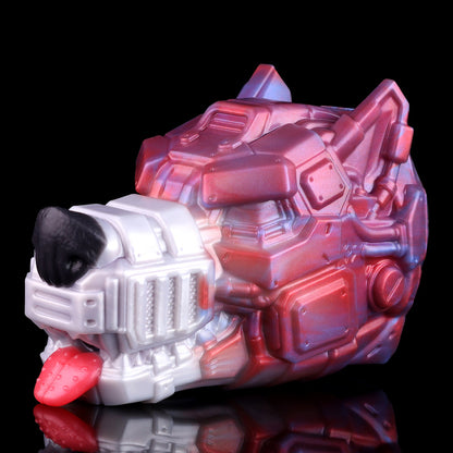 Masturbateur Fantasy Cyber-Bête Loup Mécanique – Dispositif de Masturbation Poupée Sexuelle en Silicone Liquide avec Canal Texturé & Action de Langue