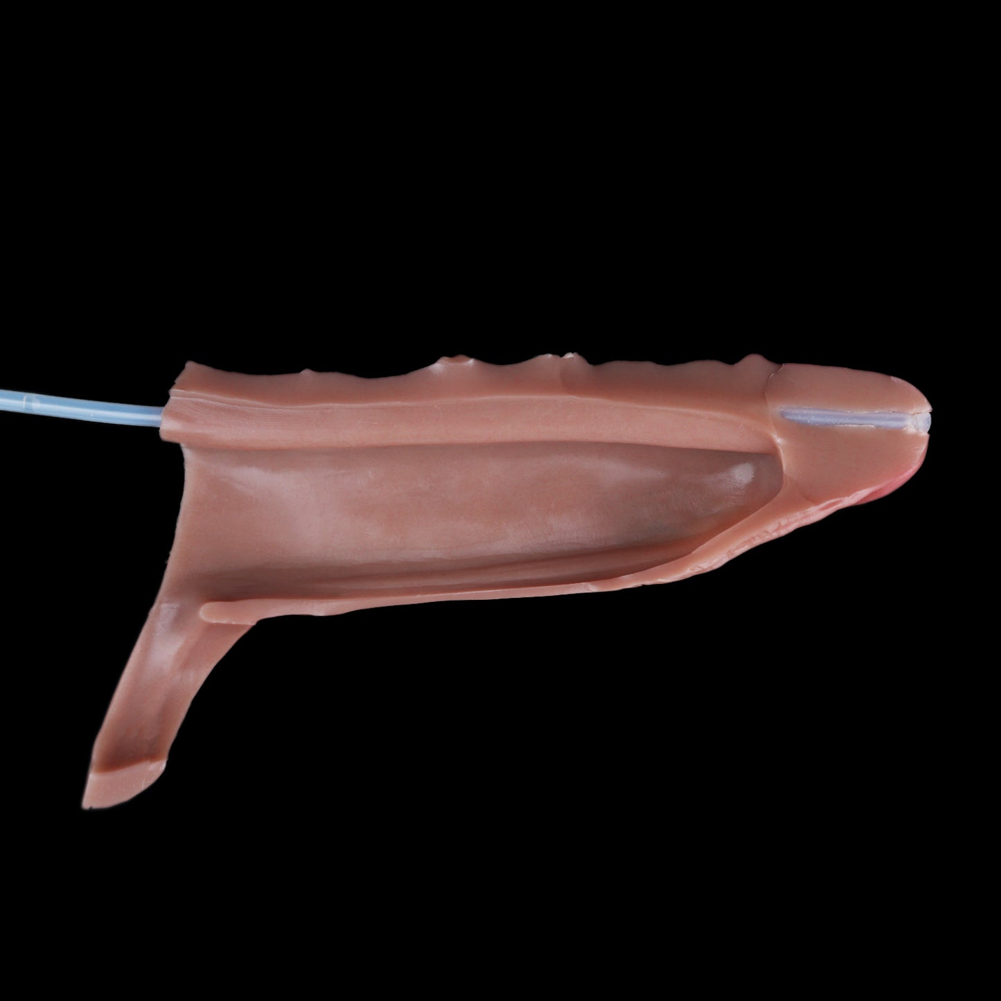 Lifelike Squirting Penis Sleeve — Platinum Silicone Cock Extender with Foreskin Detail, Vein Texture & Ejaculation Tube