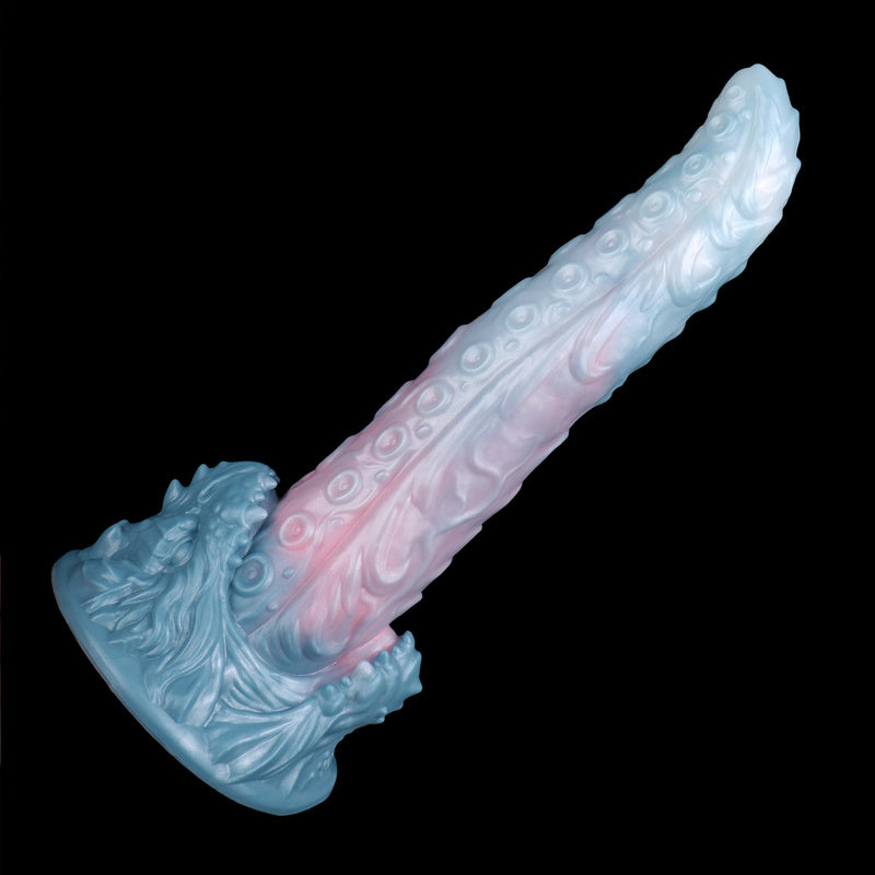 Frostpetal Dragon Tongue Fantasy Dildo – Remote Vibration & Pastel Silicone