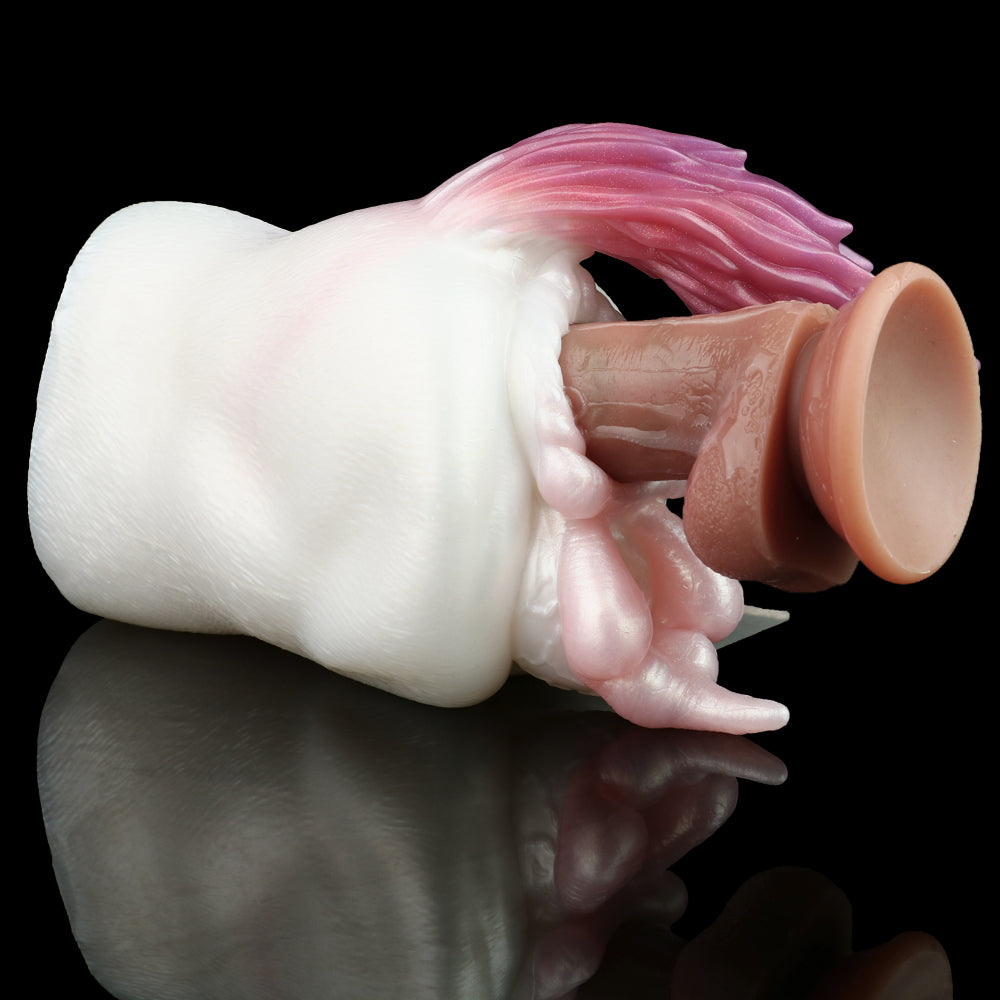 Regenbogen-Pferdemuschi-Tiermasturbator – Fantasie-Taschenmuschi, Penis, Blowjob, Milch