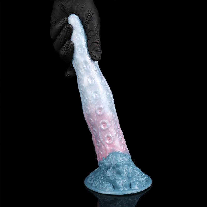 Frostpetal Dragon Tongue Fantasy Dildo – Remote Vibration & Pastel Silicone