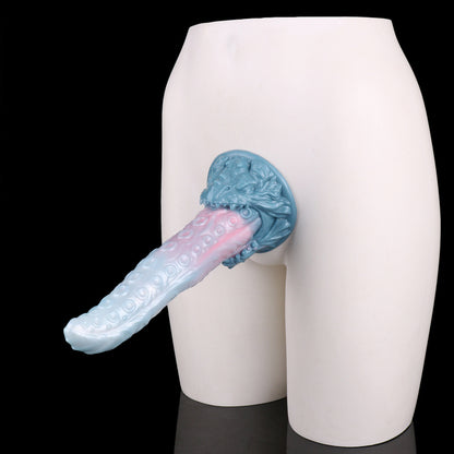 Frostpetal Dragon Tongue Fantasy Dildo – Remote Vibration & Pastel Silicone