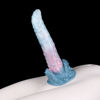 Frostpetal Dragon Tongue Fantasy Dildo – Remote Vibration & Pastel Silicone