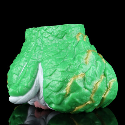 Dragon Kin Sex Doll | Jade-Green Scale Armour Fantasy Butt Stroker — Dual-Channel Vaginal & Anal Entry, Gold Vein Dragon Body, White Inner Zone in Dual-Layer Platinum Silicone