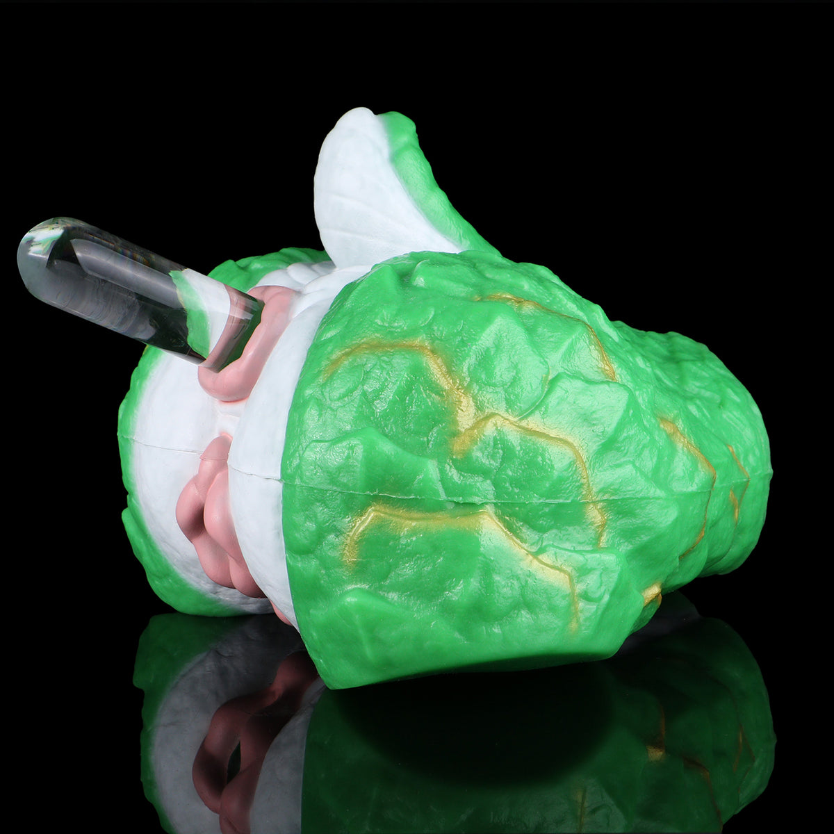 Dragon Kin Sex Doll | Jade-Green Scale Armour Fantasy Butt Stroker — Dual-Channel Vaginal & Anal Entry, Gold Vein Dragon Body, White Inner Zone in Dual-Layer Platinum Silicone