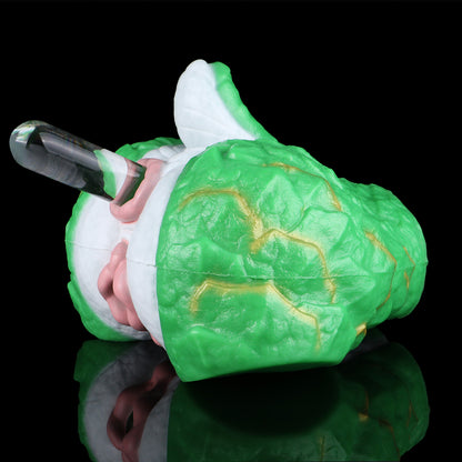 Dragon Kin Sex Doll | Jade-Green Scale Armour Fantasy Butt Stroker — Dual-Channel Vaginal & Anal Entry, Gold Vein Dragon Body, White Inner Zone in Dual-Layer Platinum Silicone
