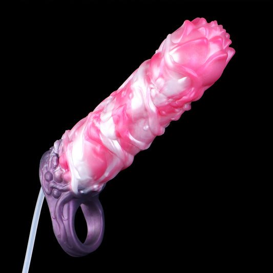 Sacred Lotus Cock Sleeve | Fantasy Squirting Penis Sleeve with Platinum Silicone & Cock Ring