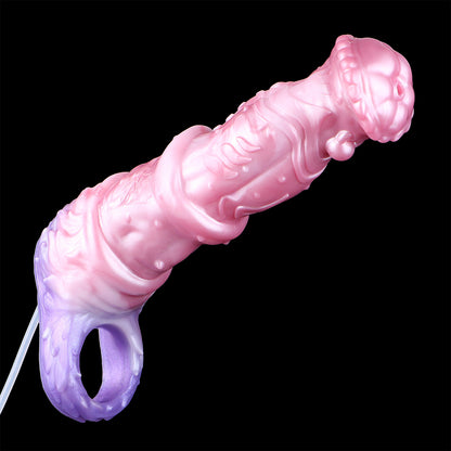 Abyssal Crown Cock Sleeve | Fantasy Squirting Penis Sleeve with Scallop Tip & Cock Ring — Platinum Silicone