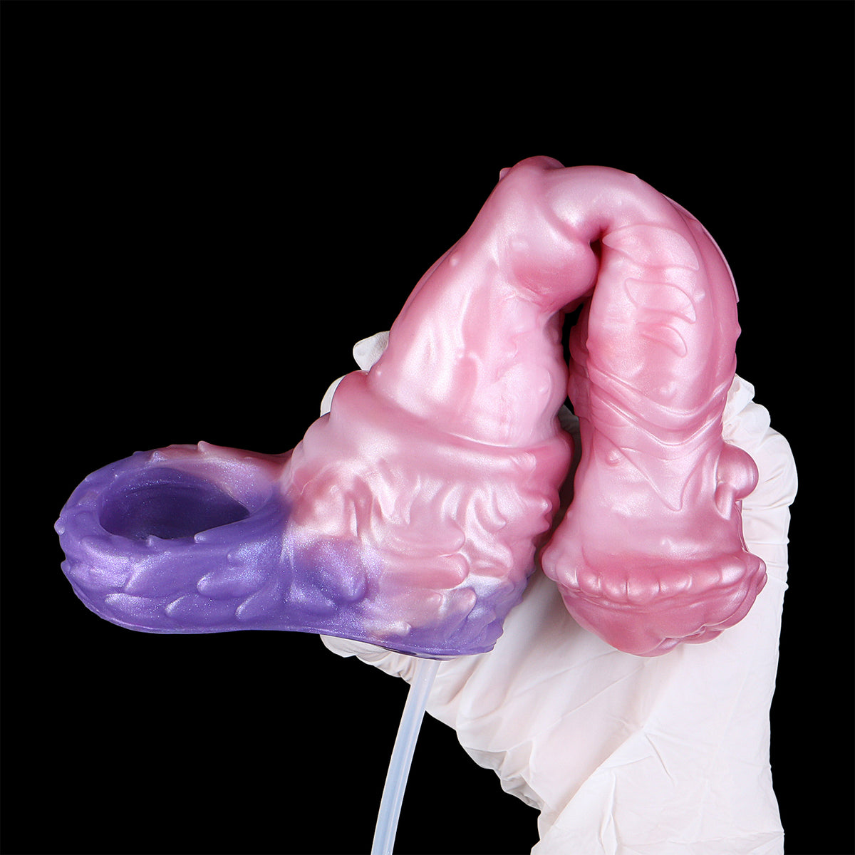 Abyssal Crown Cock Sleeve | Fantasy Squirting Penis Sleeve with Scallop Tip & Cock Ring — Platinum Silicone