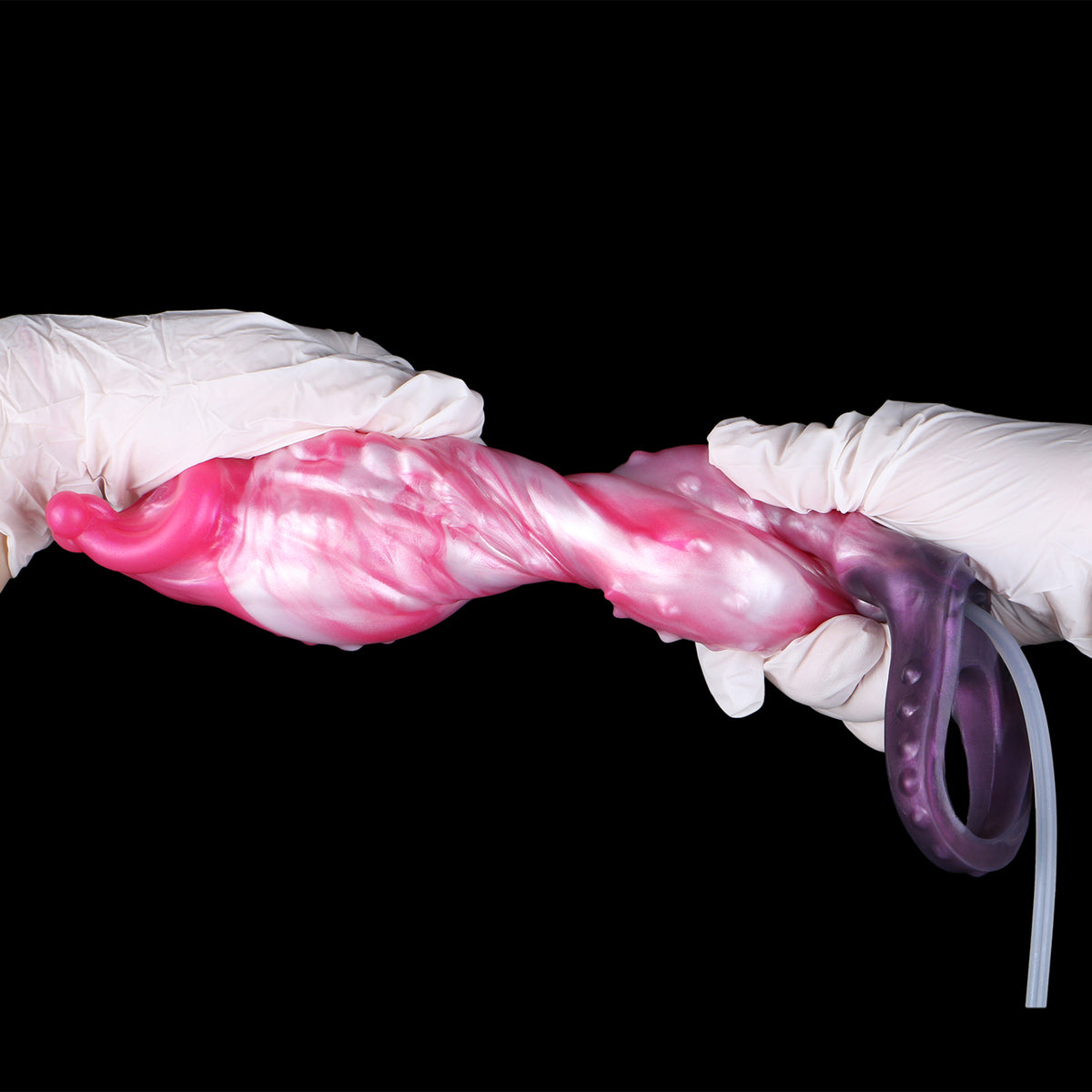 Stellar Fang Cock Sleeve | Fantasy Squirting Penis Extender with Cock Ring — Platinum Silicone