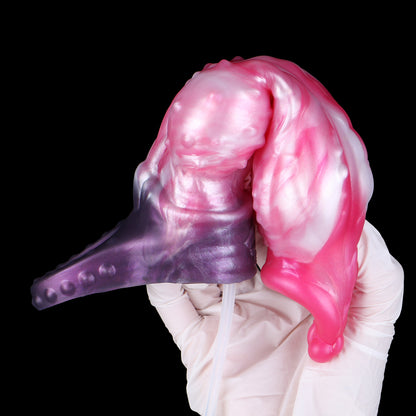 Stellar Fang Cock Sleeve | Fantasy Squirting Penis Extender with Cock Ring — Platinum Silicone