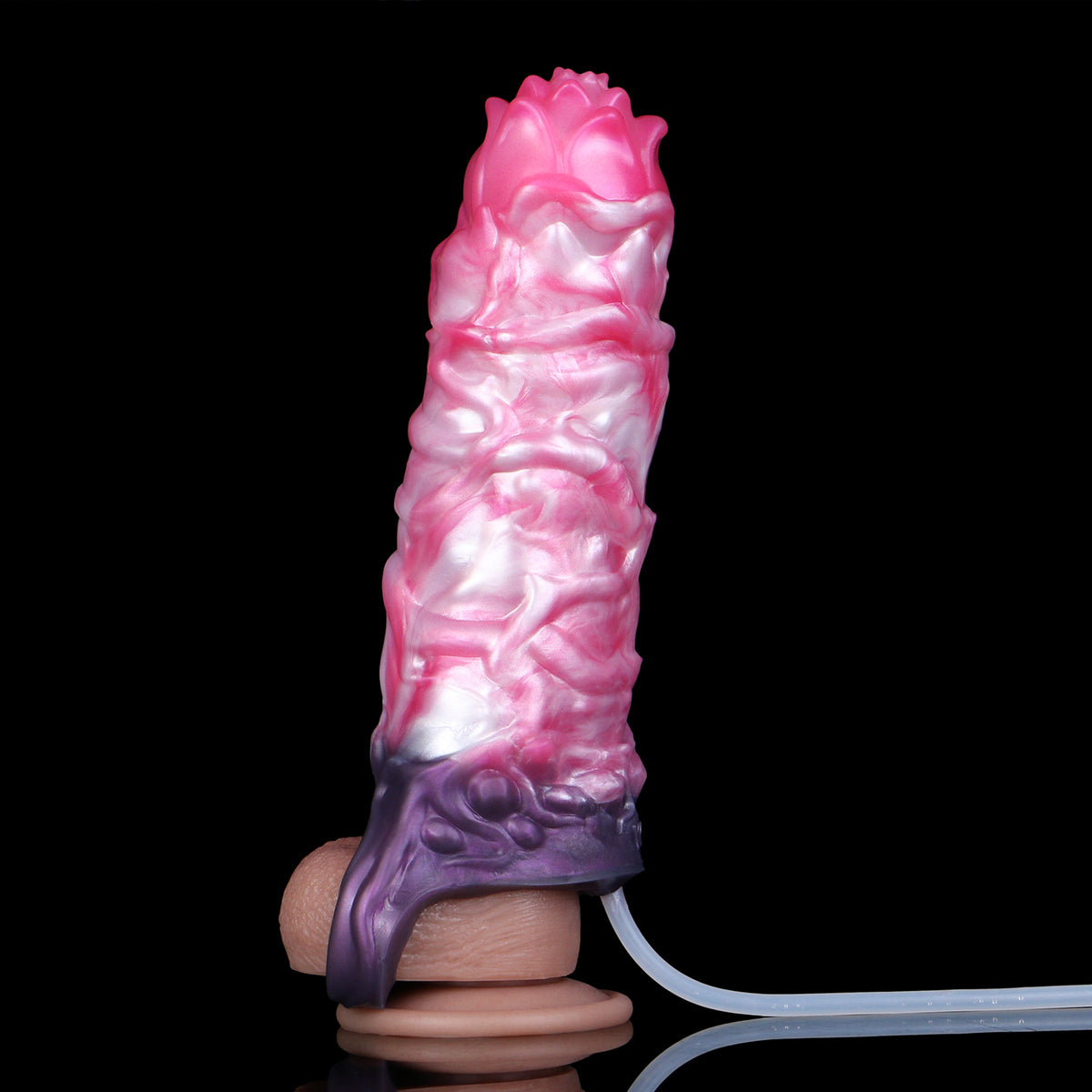 Sacred Lotus Cock Sleeve | Fantasy Squirting Penis Sleeve with Platinum Silicone & Cock Ring