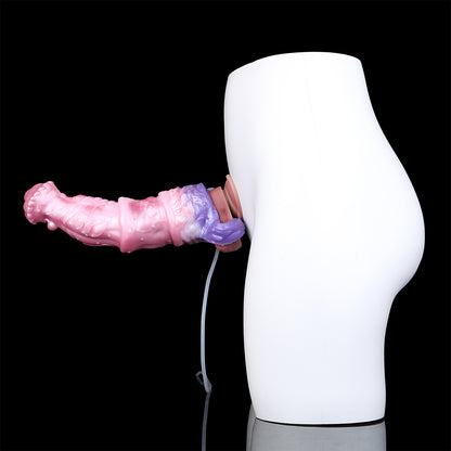 Abyssal Crown Cock Sleeve | Fantasy Squirting Penis Sleeve with Scallop Tip & Cock Ring — Platinum Silicone