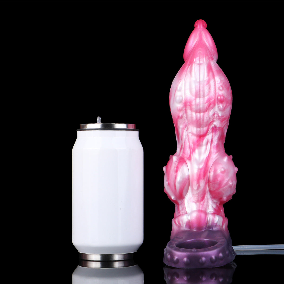 Stellar Fang Cock Sleeve | Fantasy Squirting Penis Extender with Cock Ring — Platinum Silicone