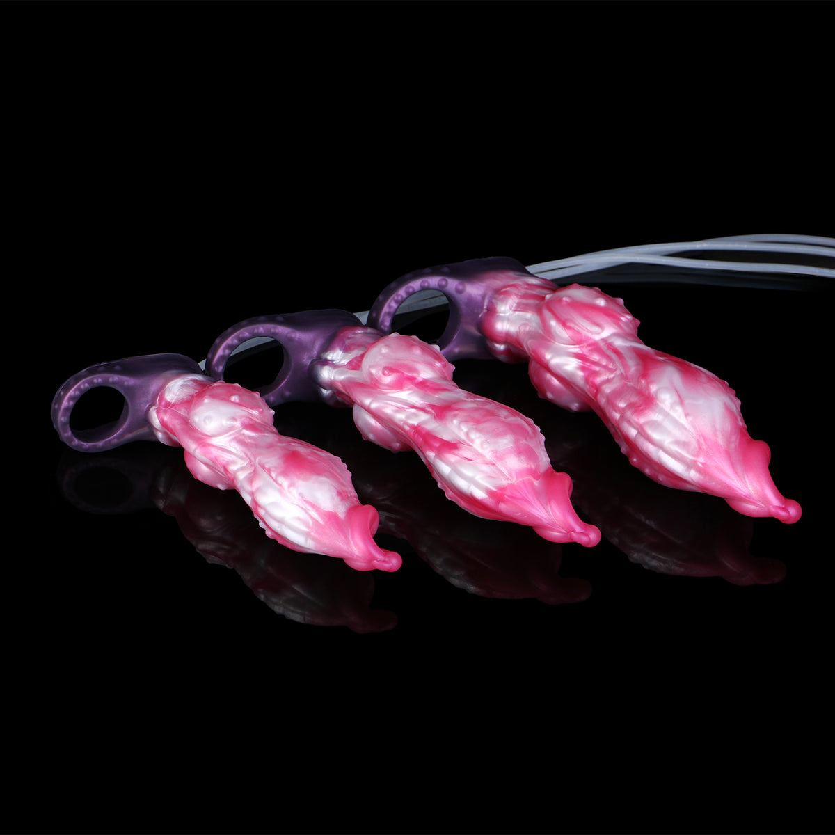 Stellar Fang Cock Sleeve | Fantasy Squirting Penis Extender with Cock Ring — Platinum Silicone