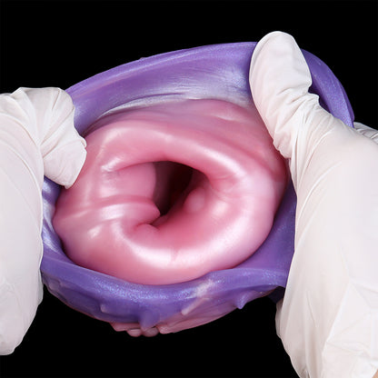 Abyssal Crown Cock Sleeve | Fantasy Squirting Penis Sleeve with Scallop Tip & Cock Ring — Platinum Silicone
