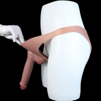 Realistic Strap-On Dildo with Silicone Briefs — Platinum Silicone Wearable Dildo for Women, Couples & Penis Extension