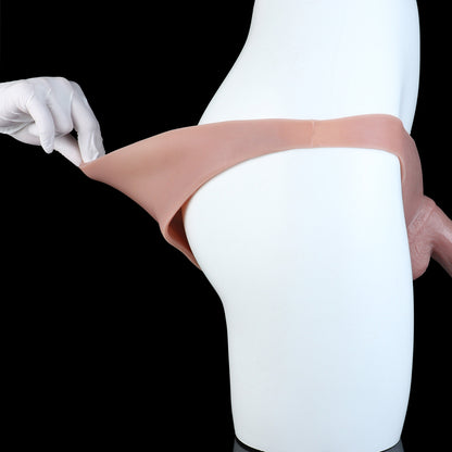 Realistic Strap-On Dildo with Silicone Briefs — Platinum Silicone Wearable Dildo for Women, Couples & Penis Extension