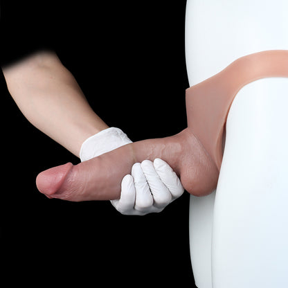 Chocolate Skin Strap-On Dildo with Silicone Briefs — Ultra-Realistic Platinum Silicone Wearable Dildo for Women & Couples