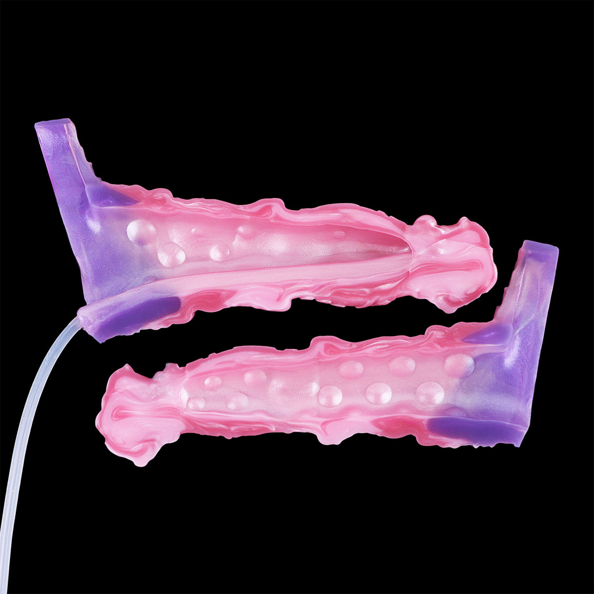 Abyssal Crown Cock Sleeve | Fantasy Squirting Penis Sleeve with Scallop Tip & Cock Ring — Platinum Silicone