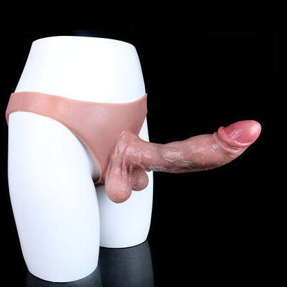 Lightskin Realistic Penissleeve Extender Pant - 8-inch Knotted Flesh Dildo Sheath Underwear