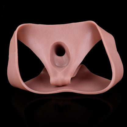 Realistic Big Glan Penis Sleeve Sheath Underwear - Flesh Life Size Cocksleeve Extender for Men