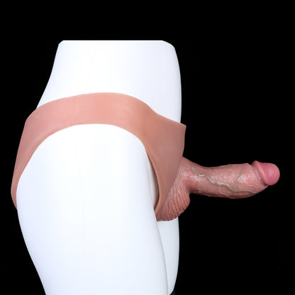 Realistic Big Glan Penis Sleeve Sheath Underwear - Flesh Life Size Cocksleeve Extender for Men