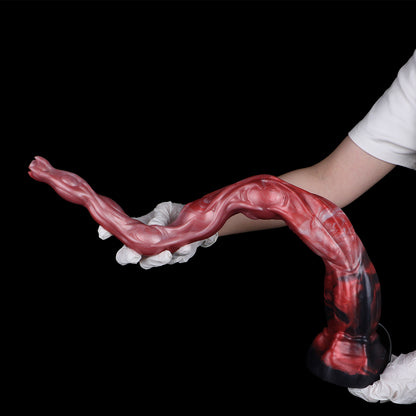 Abyss Fantasy Long Dildo — Platinum Silicone Segmented Bulge Design with HD Endoscopic Camera, 8-LED Ring & Suction Base