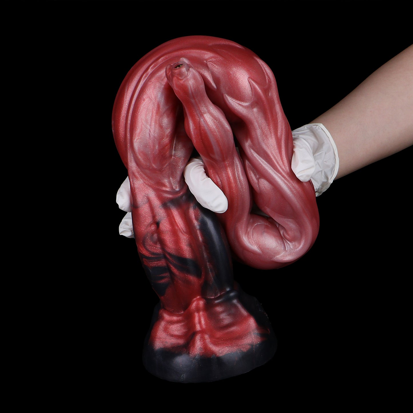 Abyss Fantasy Long Dildo — Platinum Silicone Segmented Bulge Design with HD Endoscopic Camera, 8-LED Ring & Suction Base