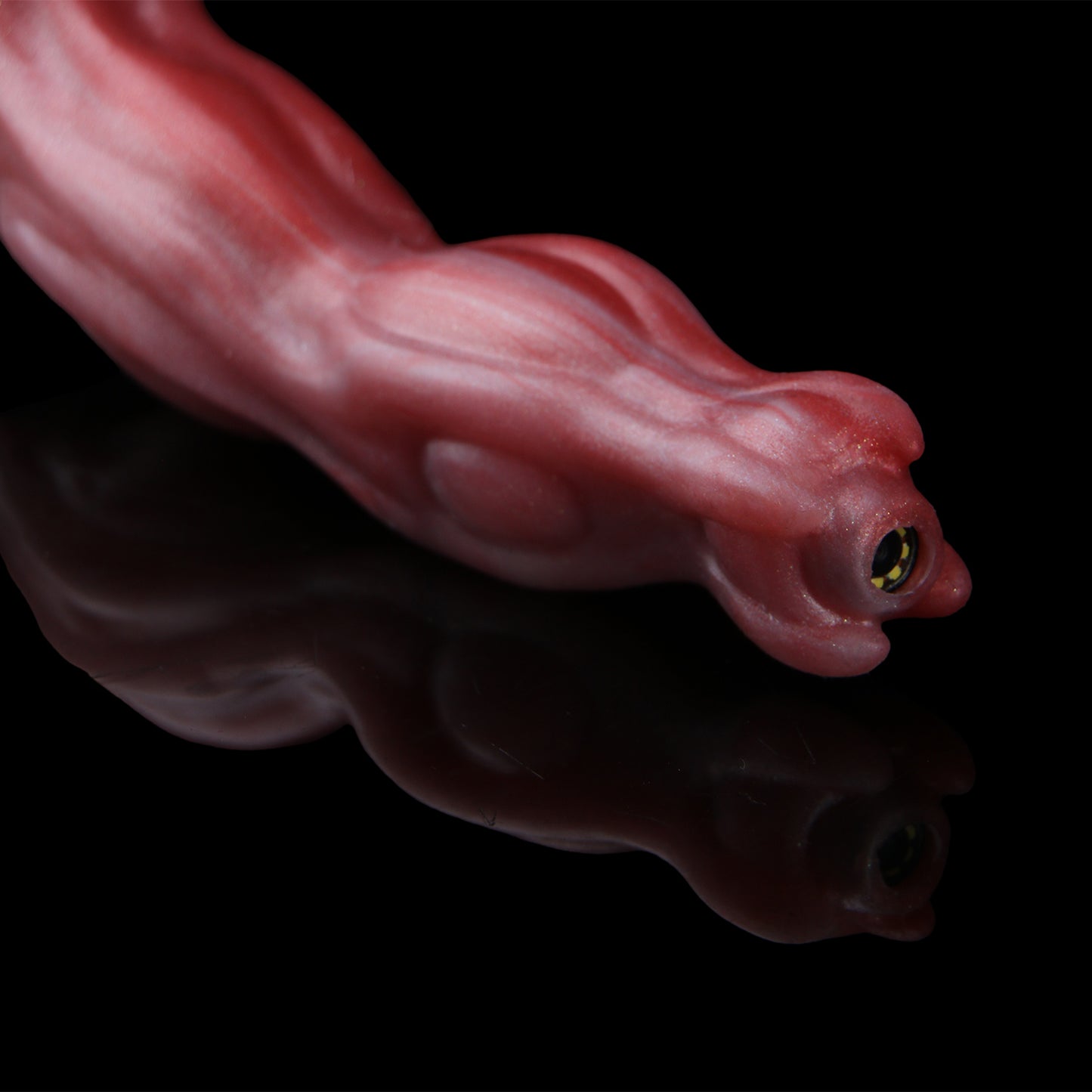 Abyss Fantasy Long Dildo — Platinum Silicone Segmented Bulge Design with HD Endoscopic Camera, 8-LED Ring & Suction Base