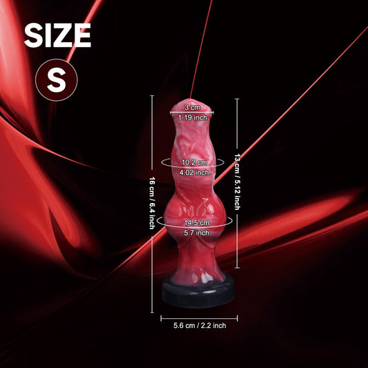 Blood-Red Fantasy Canine Silicone Penis Sleeve - Wearable Cock Extender for Girth & Stamina