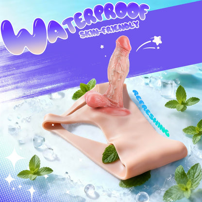 Realistic Silicone Sheath Underwear Instant Hardness & Veined Texture – Men Wearable Sex Toys for ED & Size Enhancement