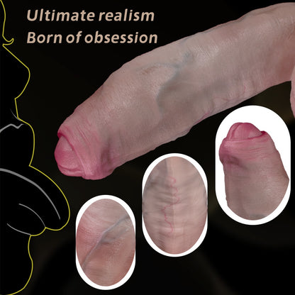8-Zoll Realistischer Dual-Layer Silikon-Dildo mit Saugnapf – G-Punkt & Orgasmus-Massage Sexspielzeug