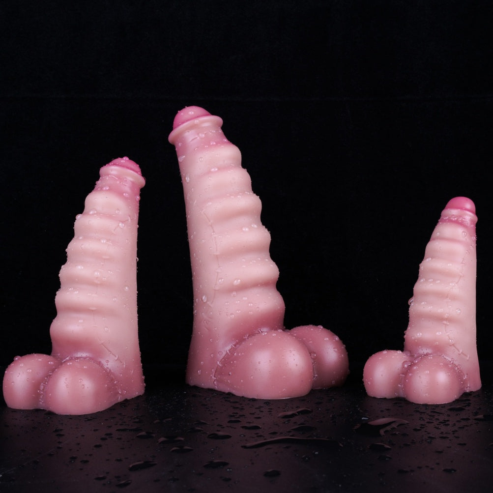 Gode Géant Rose Fantaisie avec Ventouse – Gode Monstre Nervuré en Spirale pour Femmes T/M/G | Domlust