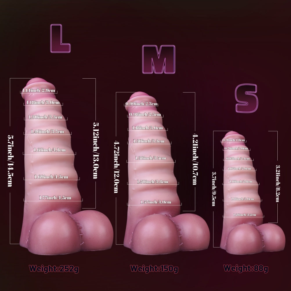 Gode Géant Rose Fantaisie avec Ventouse – Gode Monstre Nervuré en Spirale pour Femmes T/M/G | Domlust