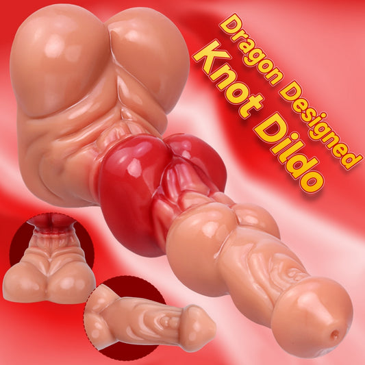 Fantasy Flesh Silicone Monster Knot Dildo - Vaginal Locking Climax Sex Toys for Women