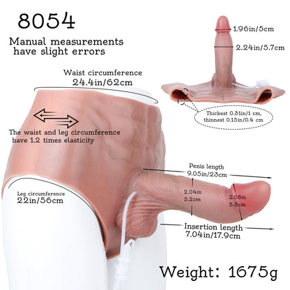 Platinum Silicone Realistic Squirting Cock Sleeve Panty — Penis Extender for ED Support & Realistic Penetration