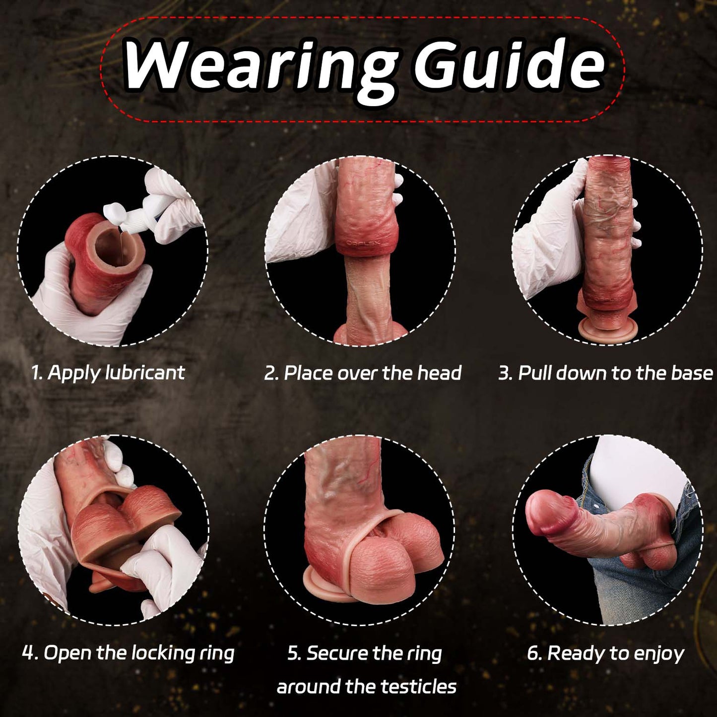 Muscle-Flex Realistic Silicone Cock Sleeve with Dual-Channel Stim & Locking Ring — Bigger, Thicker, Longer for Him