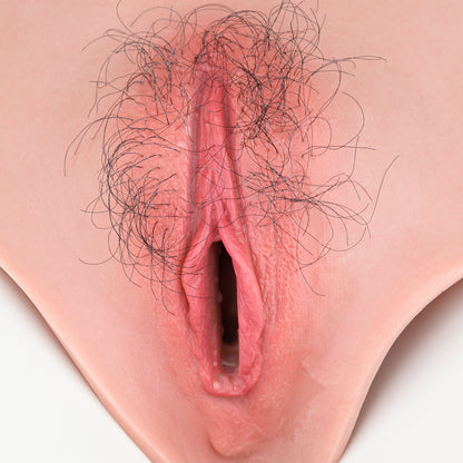 Wearable Platinum Silicone Realistic Pussy Panties — Fake Vagina for Crossdressing & Couples Play