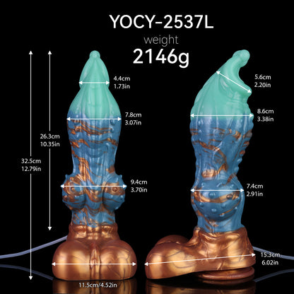 Dragon Hound Ejaculating Dildo – Tri-Colour Fantasy Squirting Dildo | Platinum Silicone | S/M/L