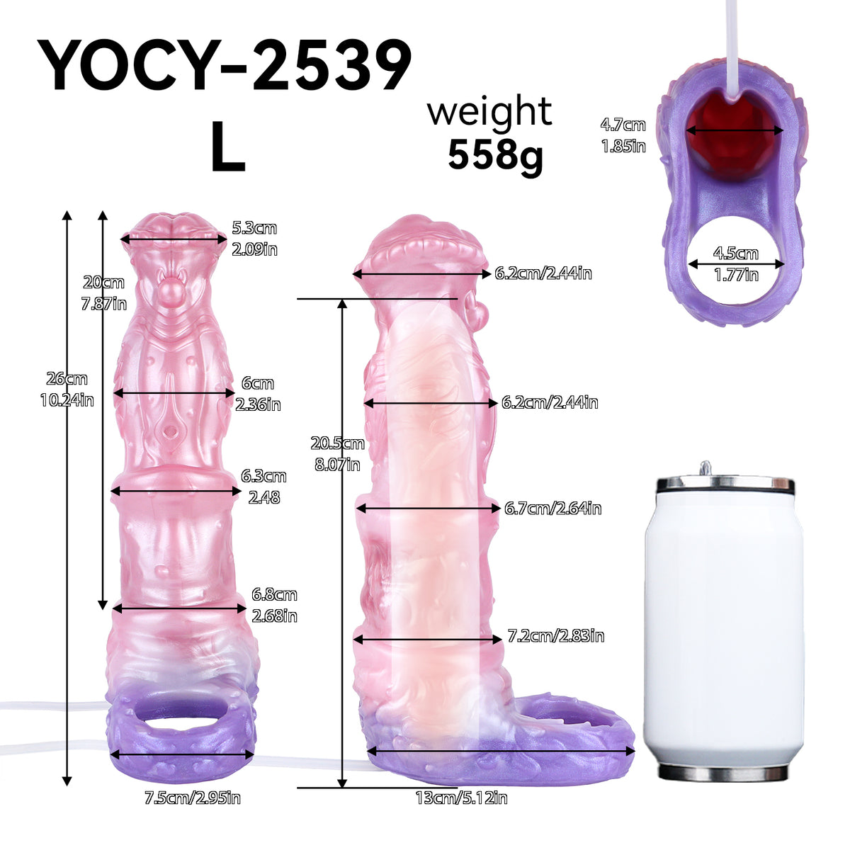 Abyssal Crown Cock Sleeve | Fantasy Squirting Penis Sleeve with Scallop Tip & Cock Ring — Platinum Silicone