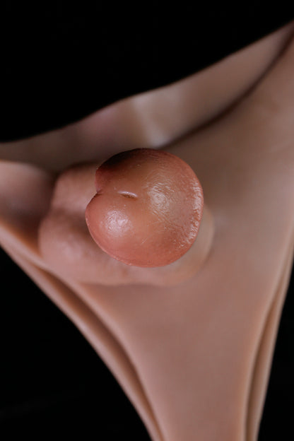 Realistic Strap-On Dildo with Silicone Briefs — Platinum Silicone Wearable Dildo for Women, Couples & Penis Extension