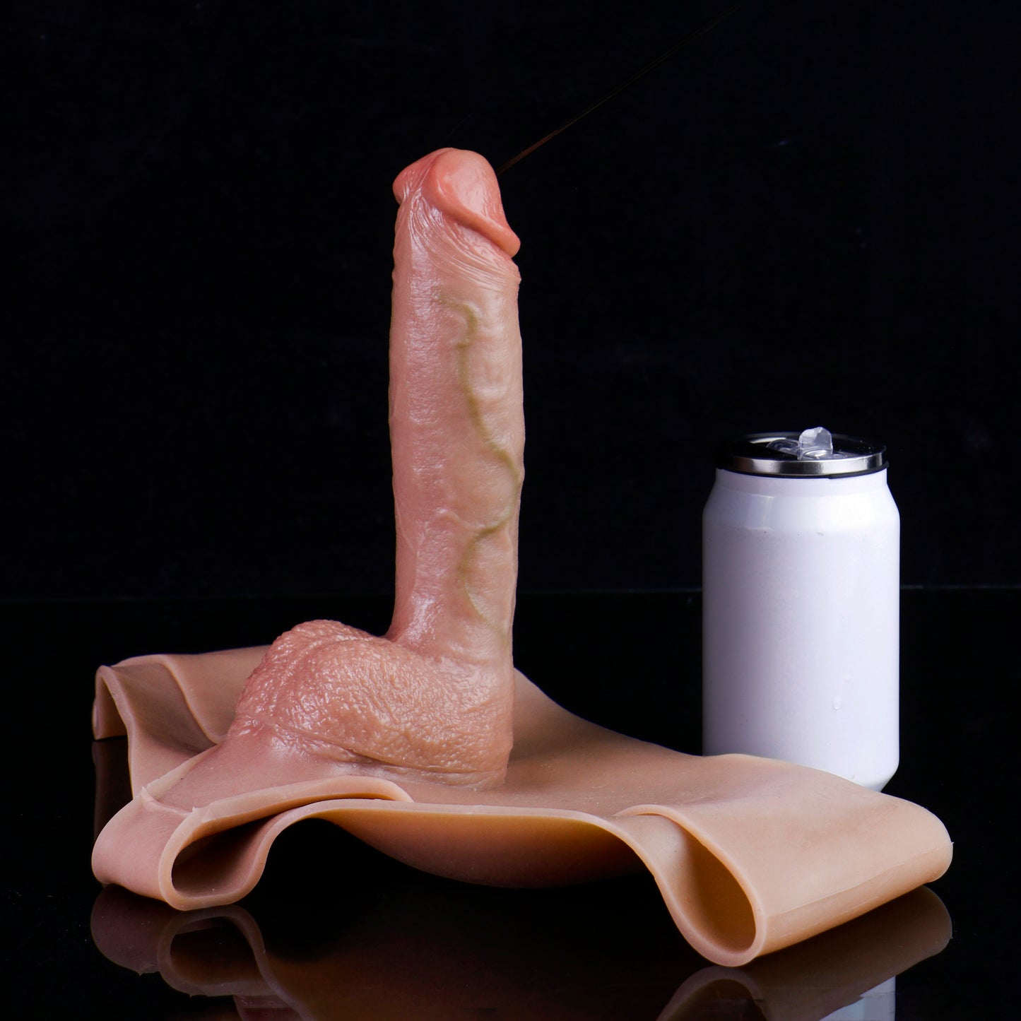 Extra Girth Strap-On Dildo with Skin-Tone Silicone Briefs — Thick Realistic Platinum Silicone Wearable Penis for ED & Size Enhancement