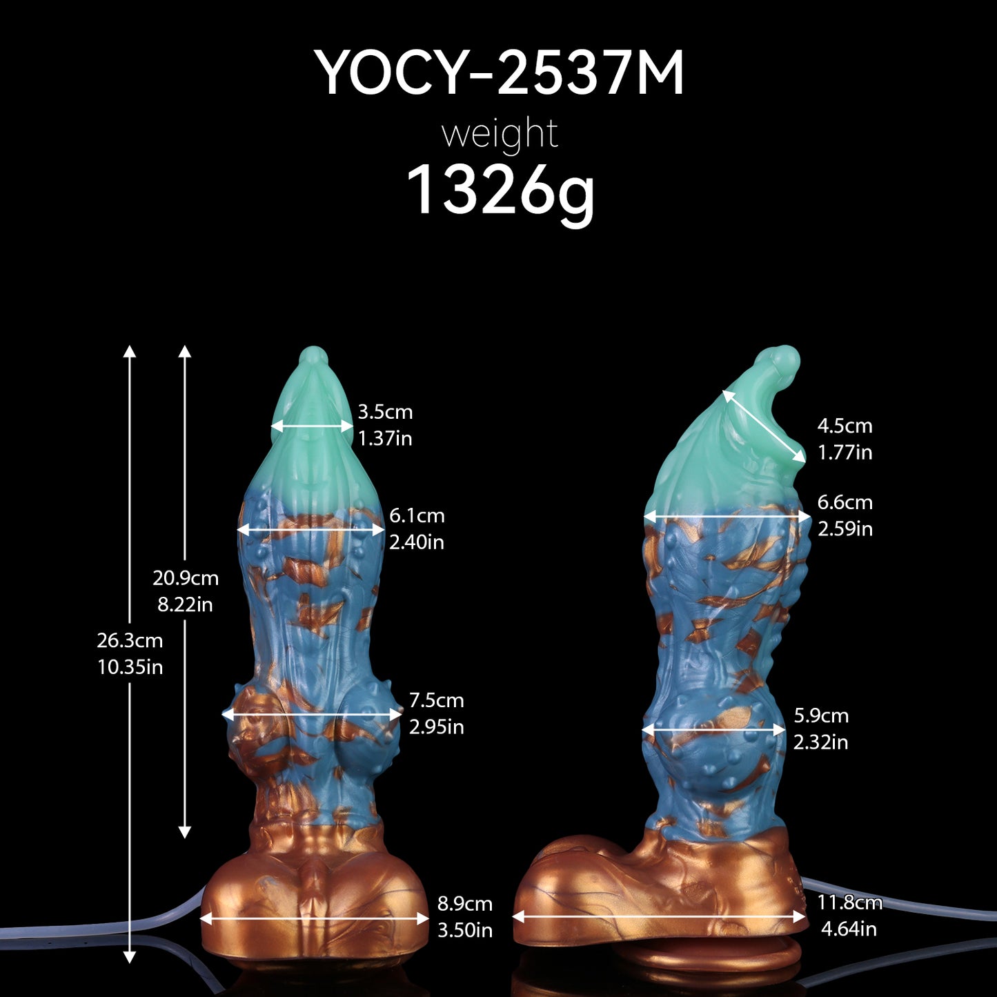 Dragon Hound Ejaculating Dildo – Tri-Colour Fantasy Squirting Dildo | Platinum Silicone | S/M/L