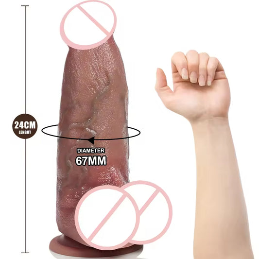 Big Girth Realistic Anal Dildo Butt Plug - Huge Silicone Suction Cup Female Sex Toy