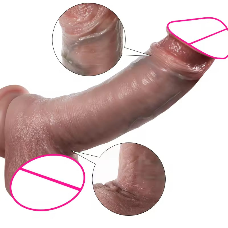 Realistic Anal Dildo Prostate Massager - Lifelike Girthy Silicone Dildos Butt Plug