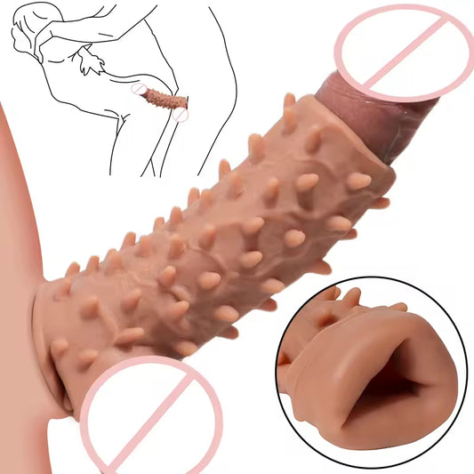 Monster Knotted Cock Sleeve - Silicone Strap On Penis Sleeve Couple Sex Toy